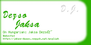 dezso jaksa business card